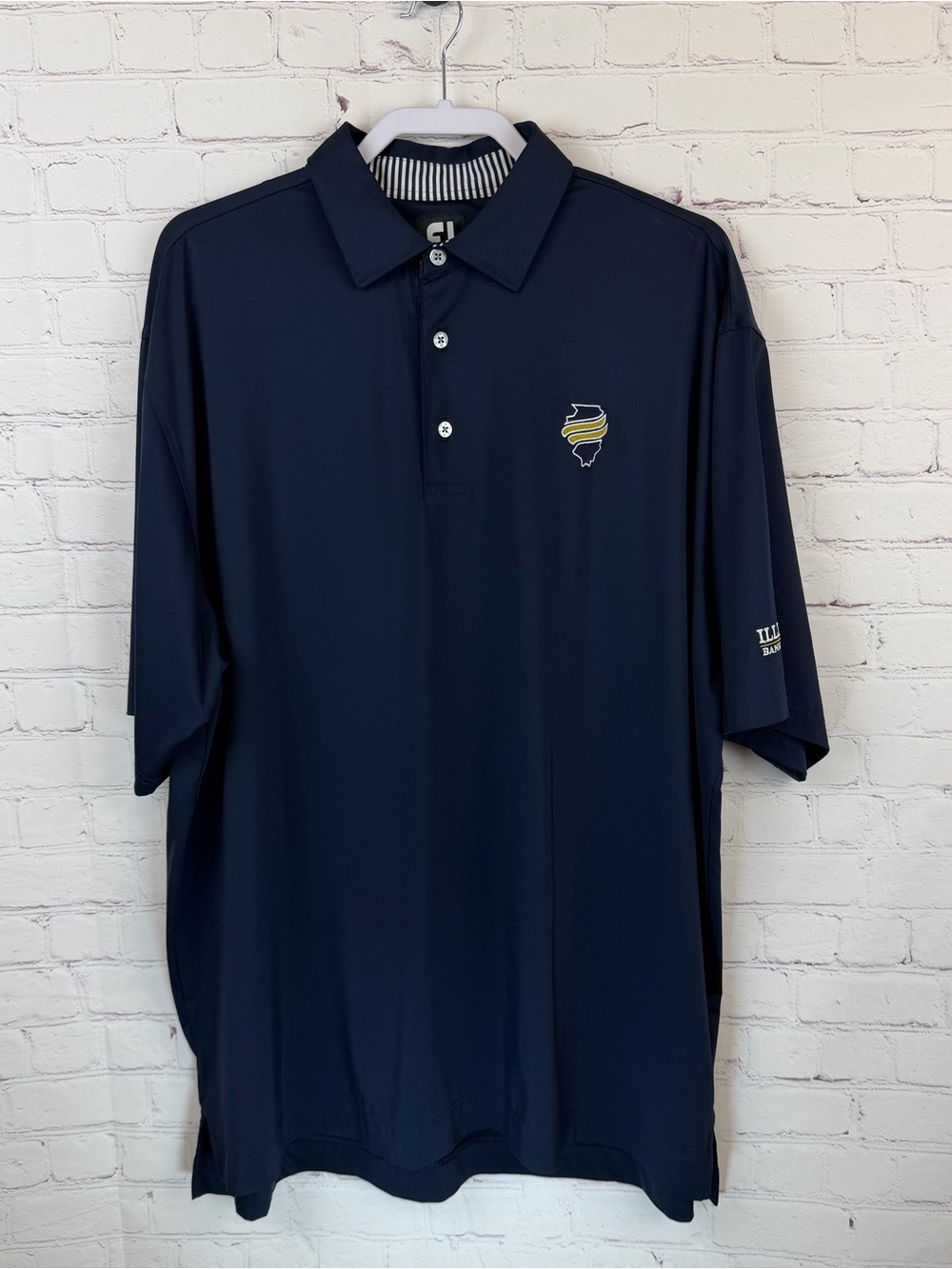 FootJoy Navy Short-Sleeve Polo with Embroidered Bank Logo XXL